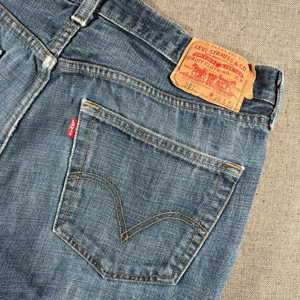 Vintage Levis 501xx Straight Jeans Mens 36x34 Blue Original Fit Button Fly
